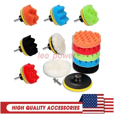 7pcs 7 Inch Car Buffing Pads Polishing for Drill Sponge Kit Waxing Foam Polisher - Image 1 of 4
