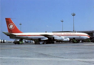 Postcard Airline Aerovias Quisqueyana Boeing 707-321 N731JP CC8. - Picture 1 of 2