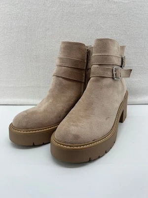 Botines Madden Girl Frost para mujer color tostado talla 10 tacón grueso Foto 1 de 4