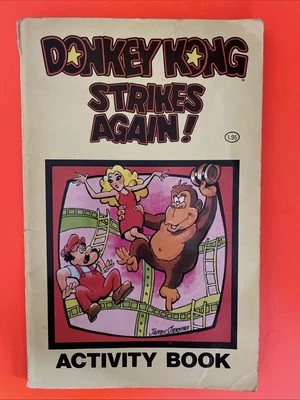 Nintendo Donkey Kong Strikes Again Activity Book 1983 Mario Mazes Puzzles Used - Image 1 of 4