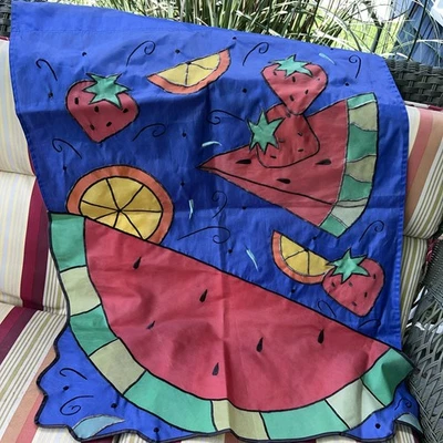 Bandera Porche Vintage Verano Fruta Sandía Fresa Naranja RectangularXL Foto 1 de 4