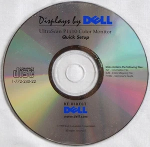 1999 DELL UltraScan P1110 Color Monitor Setup CD-ROM Disc - Picture 1 of 3
