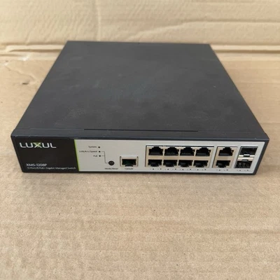LUXUL XMS-1208P 12-Port/8 PoE+ Gigabit Managed Switch - Good Pre-owned! - Image 1 of 4