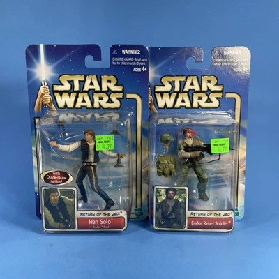 Han Solo & Rebel Soldier Lot Of 2 Action Figures Star Wars ROTJ 2002 Hasbro - Image 1 of 4
