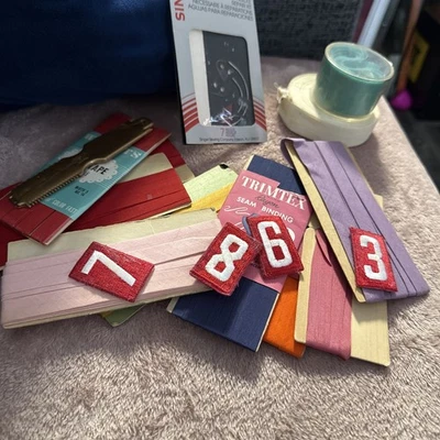 Bundle Of Vintage Sewing Supplies Including Seam And Hem Bindings + Accessories￼ - Image 1 of 4