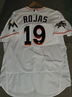 Camiseta deportiva 2017 firmada por Miguel Rojas Miami Marlins (Dodgers), ¡¡parche José Fernández!!! Foto 1 de 4