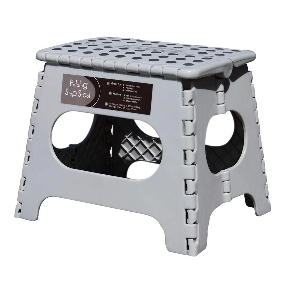 Non-Slip Folding Step Stool, Sturdy Safe Enough - Holds up to 300 Lb - 11 inc... - Image 1 of 4