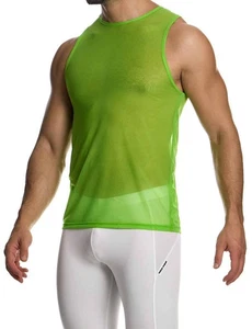 Modus Vivendi Delusion Sleeveless Elastic Transparent Tank Top Neon 02532 B75 - Picture 1 of 5