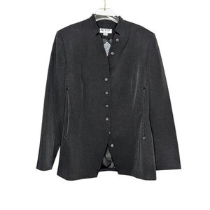 Vintage Black Tailored Fit Long Sleeve Chic Blazer Embroidered Button Up NWT 14 - Picture 1 of 9