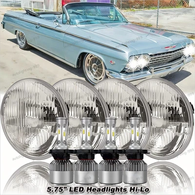 Faros LED Hi-Lo de haz sellado Fit Chevy Impala El Camino 4 piezas 5,75" 5 3/4" Foto 1 de 4