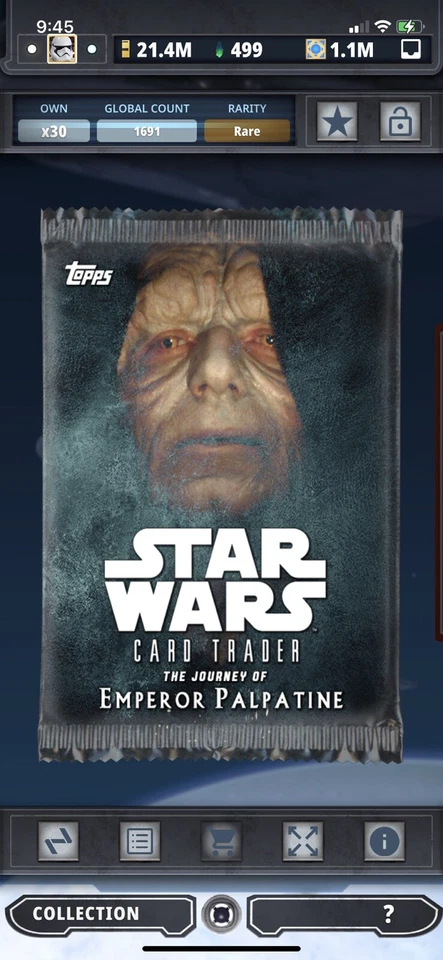 Topps Star Wars Digital Card Trader Journey Of Emperor Palpatine Pack Art Insert - Image 1 of 1