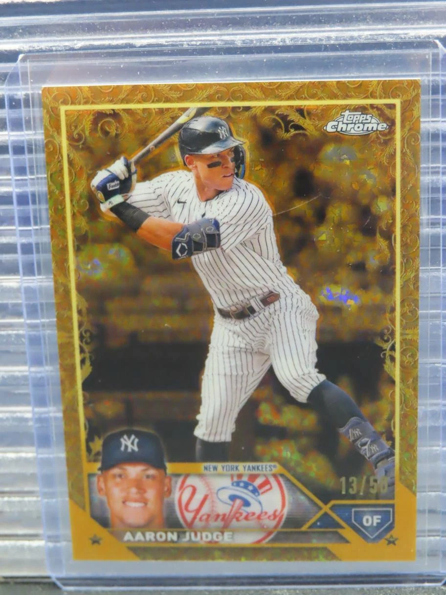 2023 Topps Chrome Gilded Aaron Judge Mini Gold Diamond Refractor #13/50 Yankees