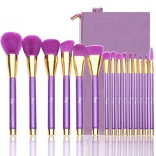 Brochas Set De Maquillaje Profesional Pinceles Makeup Mango De Madera + Estuche