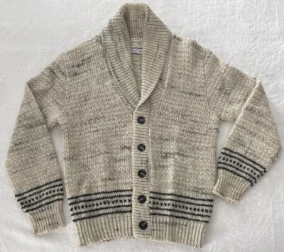 Cárdigan Suéter De Colección Iron Run Ropa Deportiva Para Hombre PEQUEÑO 100% Lana Virgen Botón Foto 1 de 4