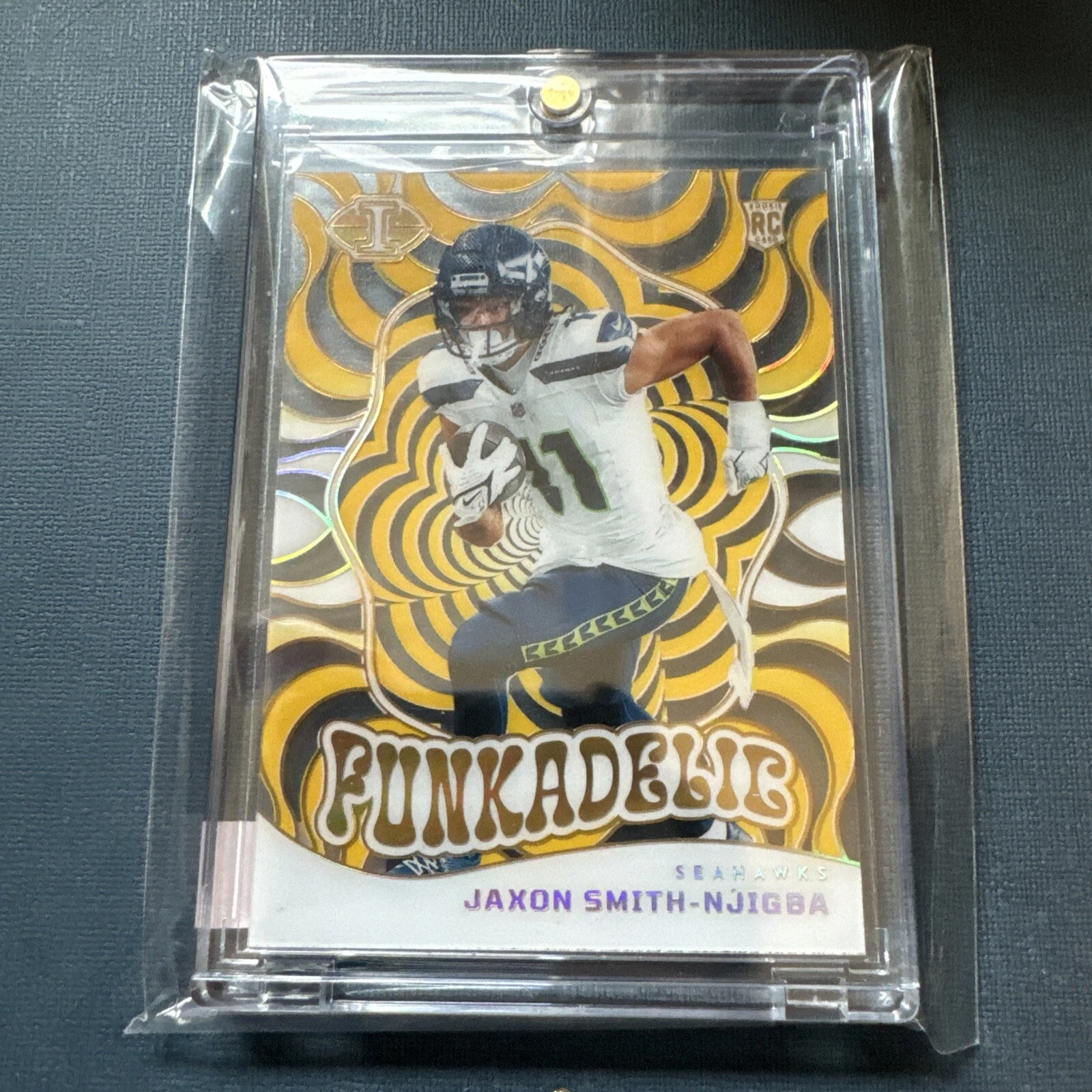 Jaxon Smith-Njigba 2023 Illusions Funkadelic Gold RC Seattle Seahawks # 4/25