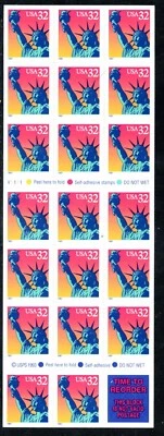 US Scott #3122a "Statue of Liberty" Never Folded Self- Adhesive Booklet Pane - Image 1 of 2
