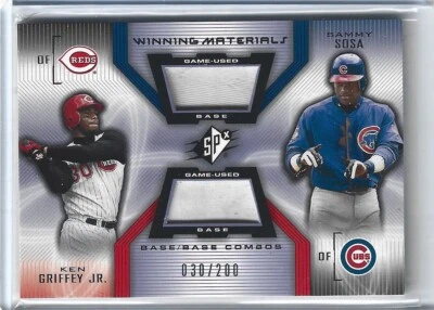 KEN GRIFFEY JR. / SAMMY SOSA 2002 SPX WINNING MATERIALS RELIC #30/200 -jersey# - Image 1 of 2