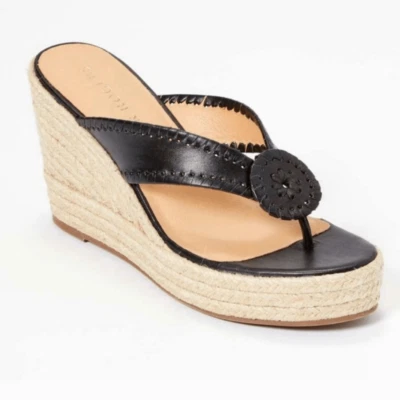 Jack Rogers "Rowan" black 4" platform espadrill wedge sandal size 11 NWT - Image 1 of 4