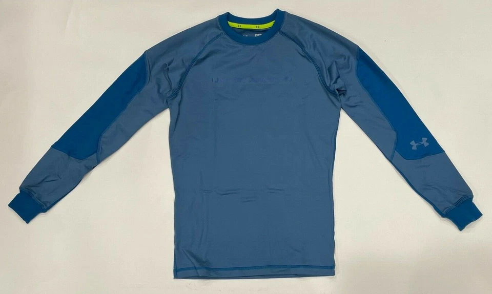 NEW Under Armour Men ColdGear Fitted Crew Long Sleeve T-Shirt BaseLayer Blue S - Image 1 of 1