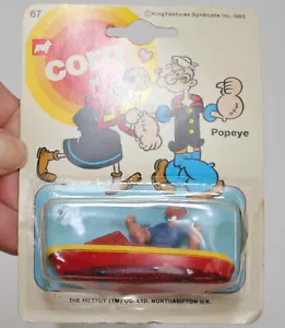 Corgi #67 POPEYE Red/Yellow Boat Vintage Diecast Toy Mettoy, 1980 NOS MIB - Picture 1 of 9