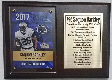 Saquon Barkley Penn State College Football Card Plaque Cover