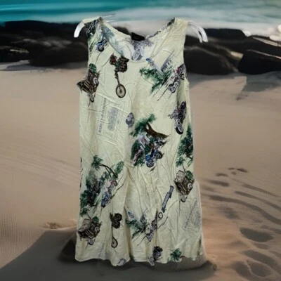 Harley-Davidson Motor Cycles Women's Hawaiian Style Dress Pin-Up Hawaii Biker - Image 1 of 4