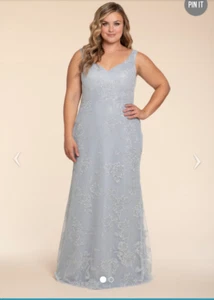 Hayley Paige Dress Womens 26 Plus Style W761 Silver/Pewter NWT - Picture 1 of 5