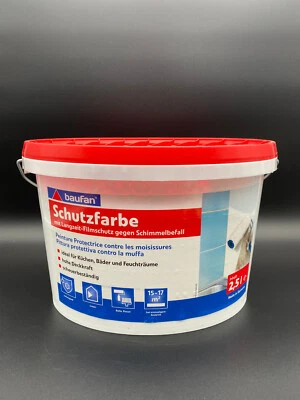 Baufan Schutzfarbe 2,5l Schimmel Schutz Farbe Wandfarbe Deckenfarbe innen - Bild 1 von 3