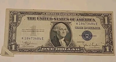 1935-A $1 One Dollar Silver Certificate Blue Rare  - Image 1 of 4