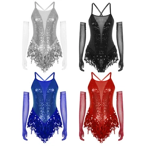 Women Dancewear One Piece Bodysuit Performance Dance Stage Unitard Rumba Latin - Picture 1 of 56