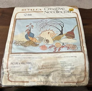 Vtg Bucilla Creative Needlecraft Kit - Sea Shells Picture or Wall Hanging #1559 - Picture 1 of 4