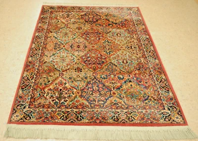 AUTHENTIC KARASTAN MULTICOLOR PANEL KIRMAN PATTERN # 717 RUG CARPET 4'3" x 6' - Image 1 of 4