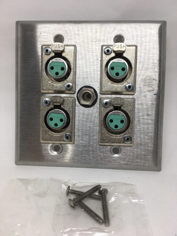 Rapco International | Placa de pandilla Dbl con 4 hembra D3M XLR + Jack de 1/4" | DP4-DFS Foto 1 de 4