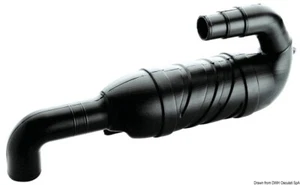 Exhaust muffler with inlet turned downwards - Osculati 51.374.01 - Bild 1 von 2