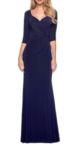 La Femme Curve Navy Blue Jersey Gown Size 20 New - Picture 1 of 9