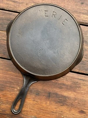 Pre Griswold Erie #7 铸铁煎锅和 5 点星制造商标记 — 第 1/4 张图片