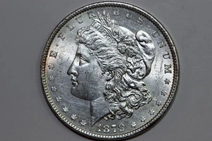 1879-P Morgan 90% Silver Dollar Blast White Grade Mint State (MDX4274) - Picture 1 of 4