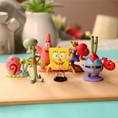 6 Stück Spongebob Figur Puppen Patrick Star Thaddäus Tentakel Sandy Gary Krabs  - Bild 1 von 4