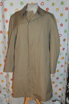LONDON FOG Men`s 42 R CLAETH fur lined winter Khaki Trench Over COAT USA - Image 1 of 4