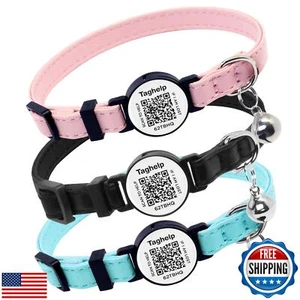3 Pack -Breakaway Cat Collars Leather with Bells,Safety Buckle Kitten Collar, - Picture 1 of 5