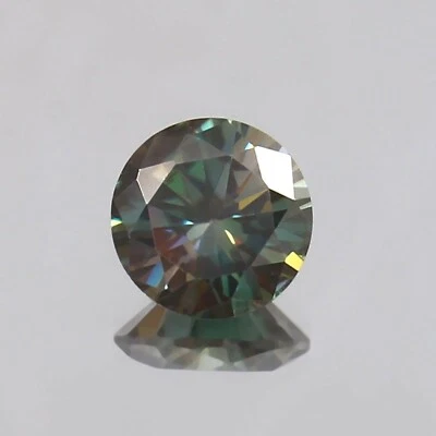 AAA Dark Green Moissanite Loose Round Gemstone Cut 2.51 Ct Synthetic Diamonds - Image 1 of 4