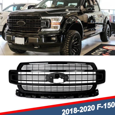 For 2018 2019 2020 Ford F-150 F150 Limited Front Bumper Grille Grill Gloss Black - Image 1 of 4