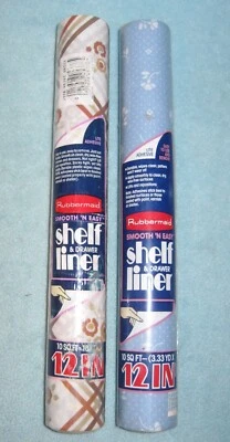Nuevo de Lote Antiguo Forro de Estante Años 80 Rubbermaid 3.33 Yd x 12" Ancho 2 Rollos Contacto Foto 1 de 4