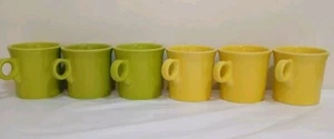 Lot Of (6) Fiestaware Green/Yellow Mugs. - Picture 1 of 5