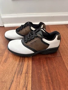 Youth Footjoy Junior Golf Shoes Sz 2M White Leather 45020 Soft Spike - Picture 1 of 15