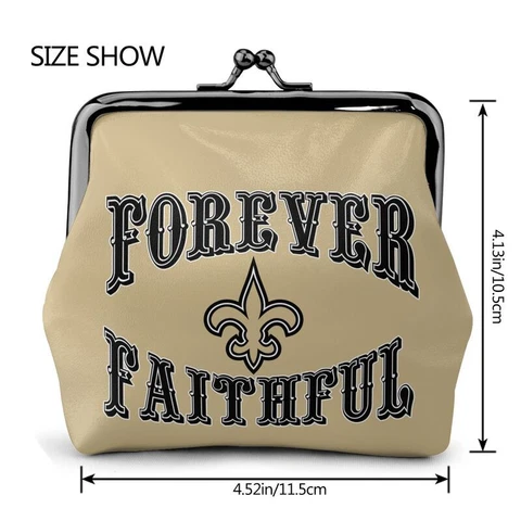 New Orleans Saints Leather Coin Purse Change Purse "forever Faithful" Wallet Cover