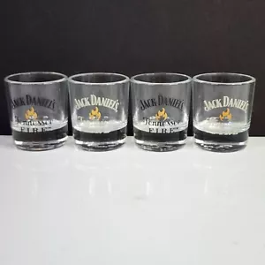 Jack Daniels Tennessee Fire Whiskey Rocks Shot Glass Set di 4 fuochi incisi - Foto 1 di 6