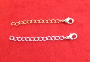 2 INCH 14KT GOLD & SILVER PLATED 4MM NECKLACE EXTENDER W/ LOBSTER CLAW SET - Picture 1 of 1
