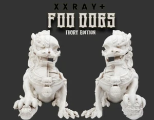 RARO Mighty Jaxx XXRAY Marfil 8" Foo Dogs VINILO Figuras Limitadas 100 VENDEDOR DE EE. UU. - Imagen 1 de 8