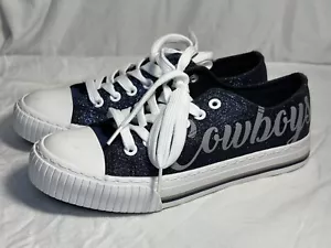 NFL FOCO Dallas Vaquero Parte Superior Baja Lona Brillo Zapatos Para Mujer Talla 7 Nuevos con Etiquetas - Imagen 1 de 7